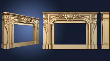 3D model Fireplace with shallow carving (STL)